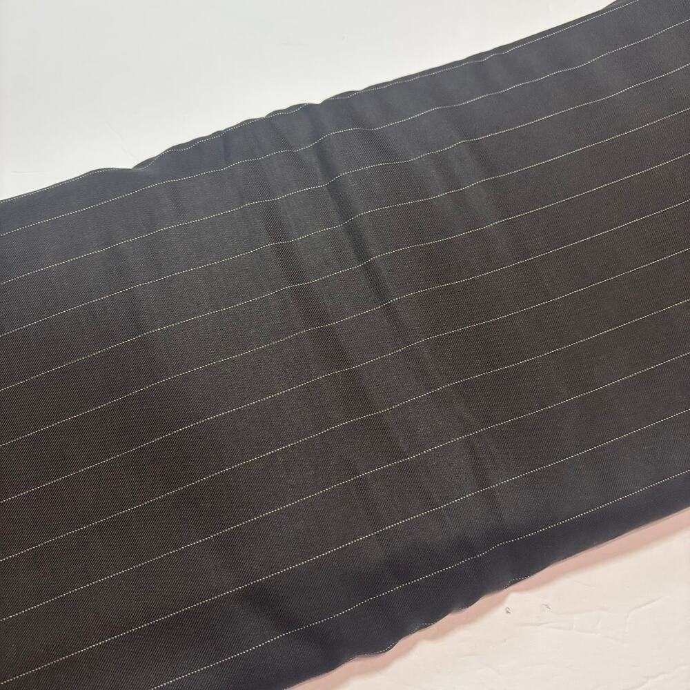 Superfine Wool Pinstripe Suiting Brown Fabric 60" 5.25 Yds Huddersfield England